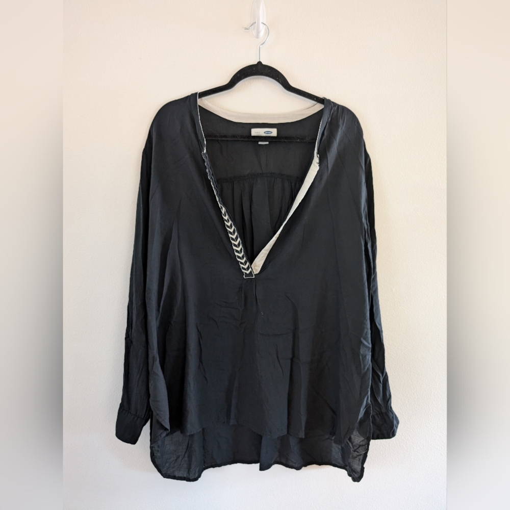 Women's Plus Size Old Navy Brand Black Tunic Top Size XXL